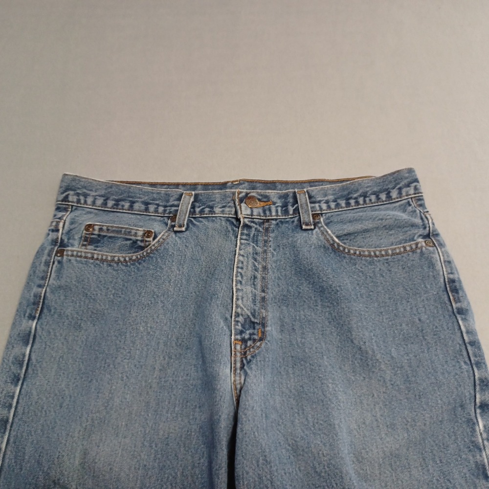 Faded‎ Glory Mens Original Fit Blue Jeans Medium Wash Cut Off Raw Hem 34x22.5